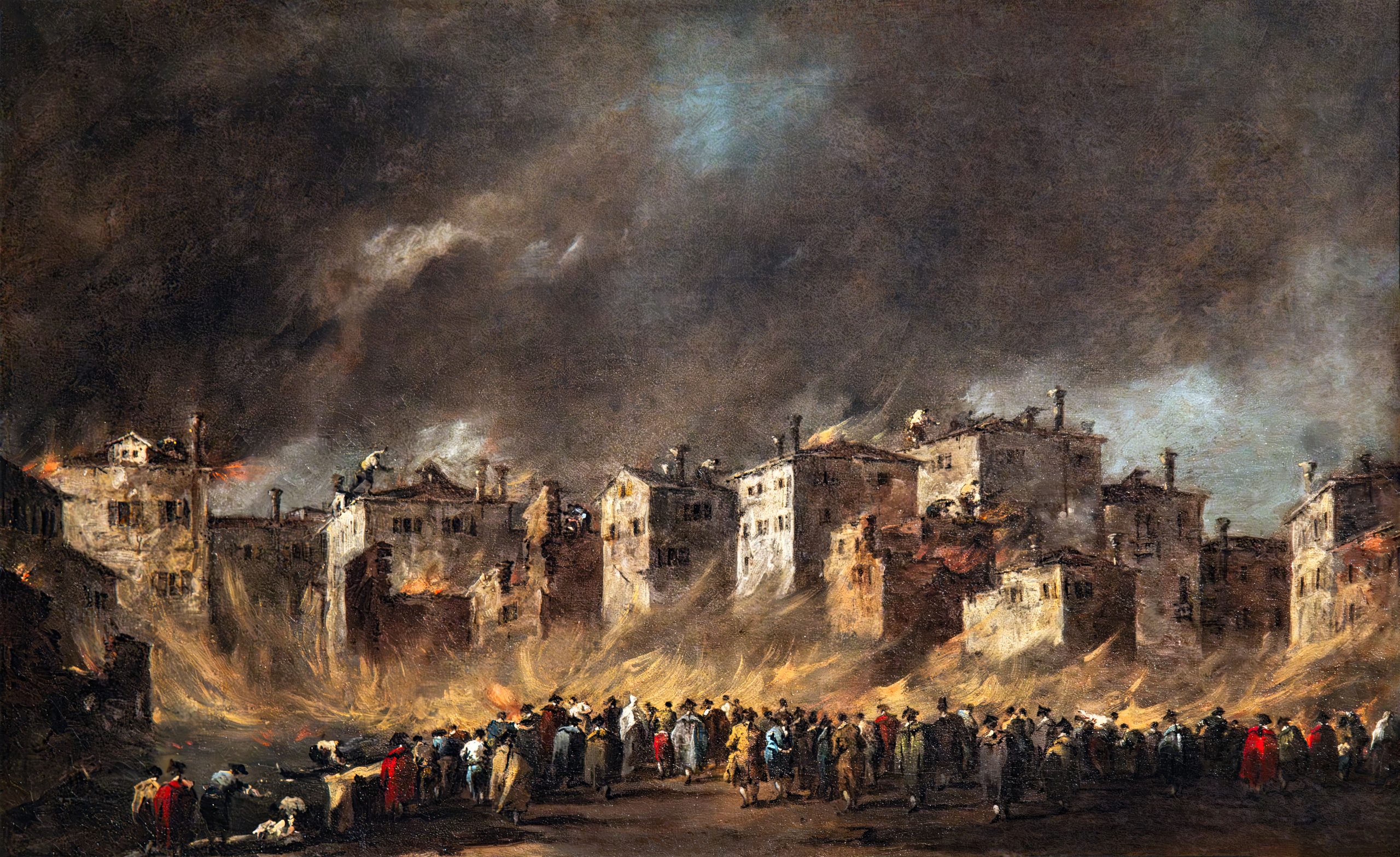Fire in the oil warehouses at San Marcuola by Francesco Guardi
