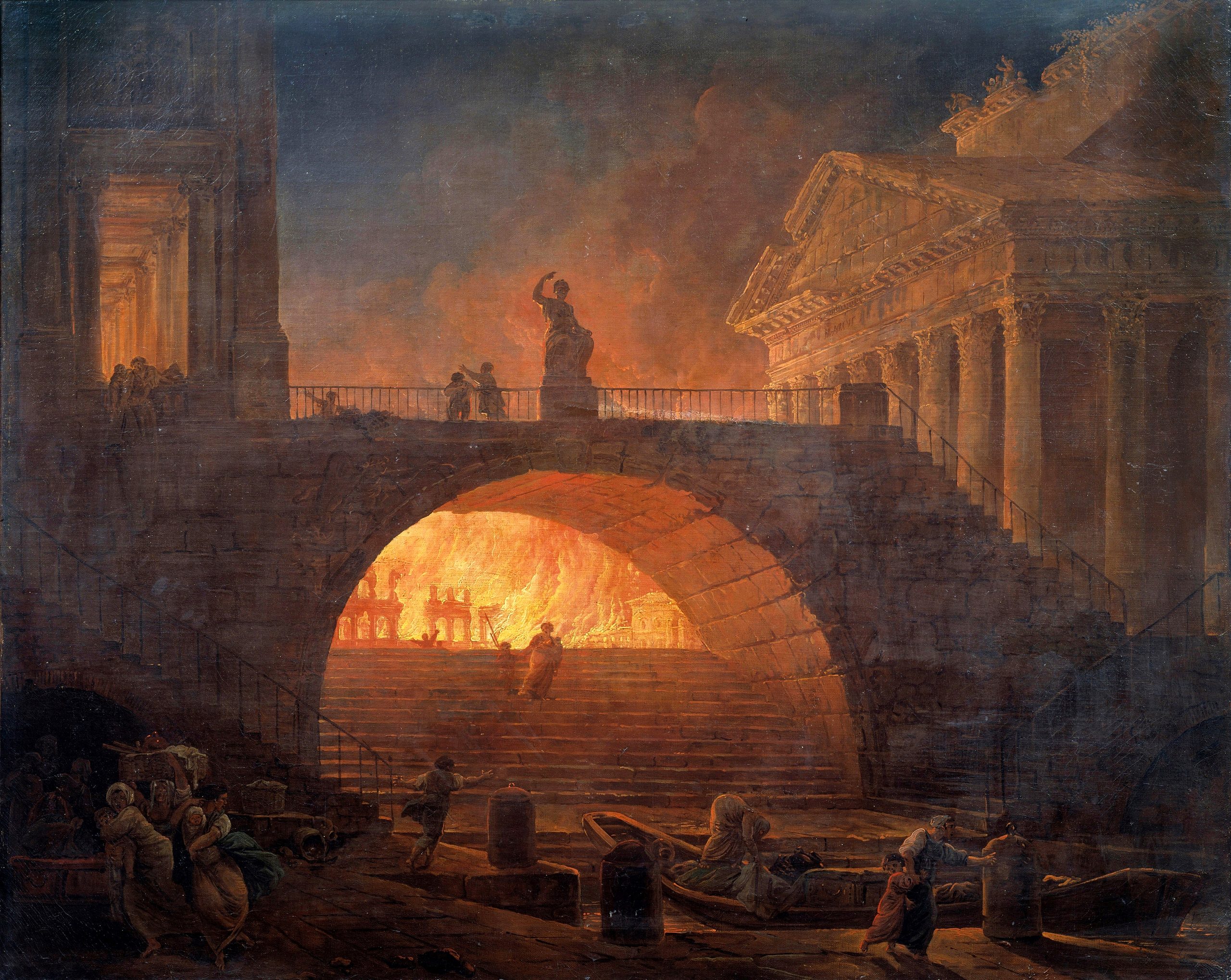 The Fire of Rome, 18 July 64 AD by Hubert Robert