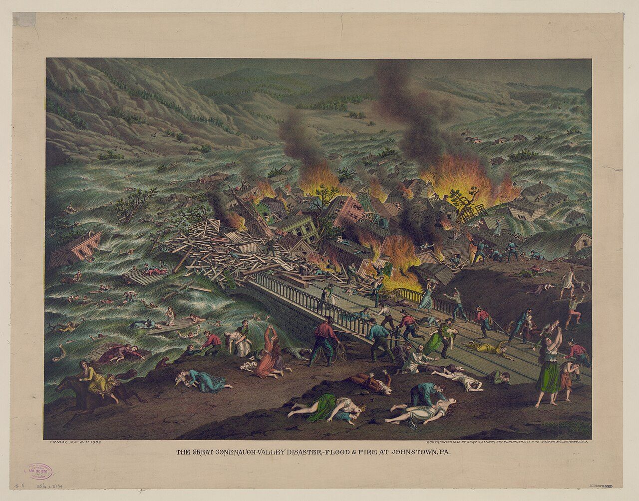 The Great Conemaugh-Valley Disaster-Flood by Kurz & Allison