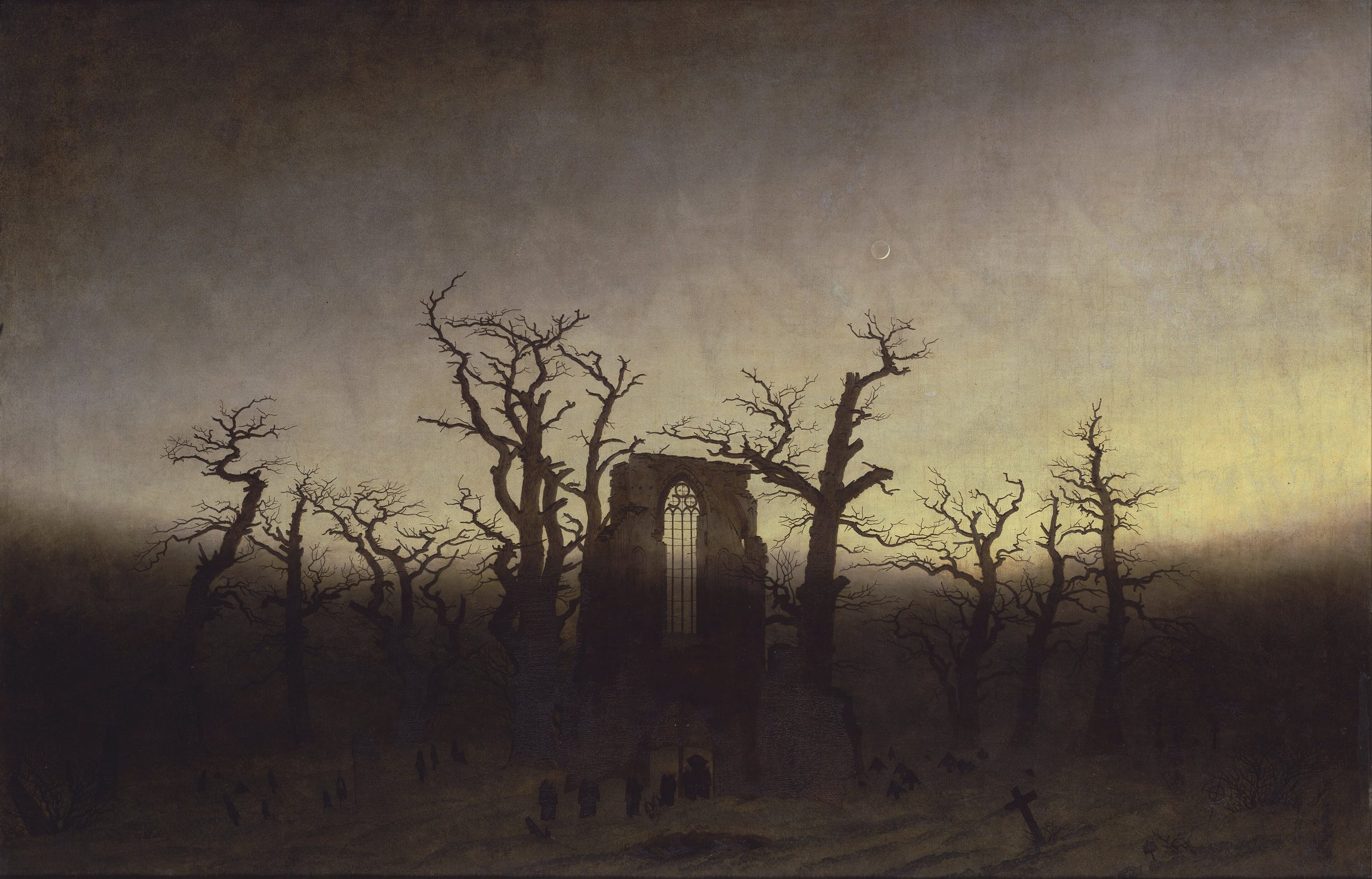 Abbey in the Oak Wood by Caspar David Friedrich