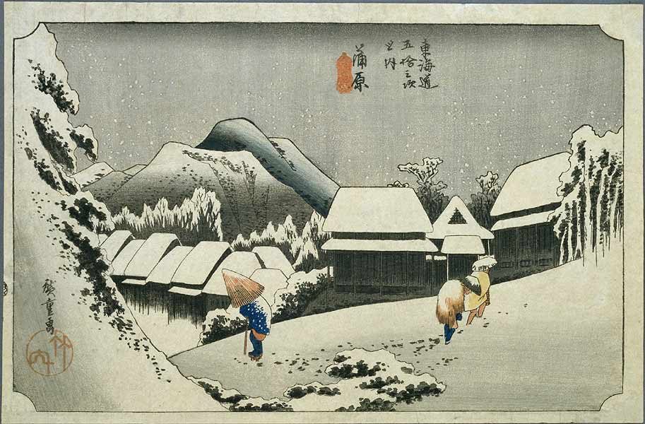 Kambara: Night Snow by Utagawa Hiroshige