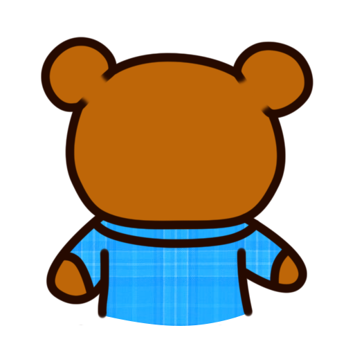 Kuma the curator bear, walking off