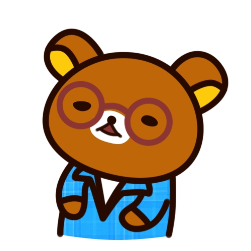 Kuma the curator bear, waving hello